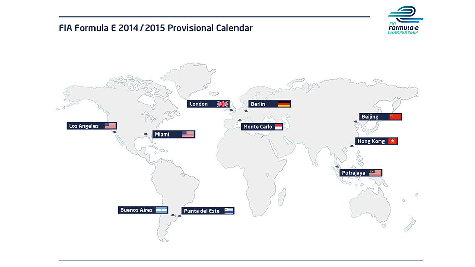 Provisional 2014/2015 Formula E Calendar