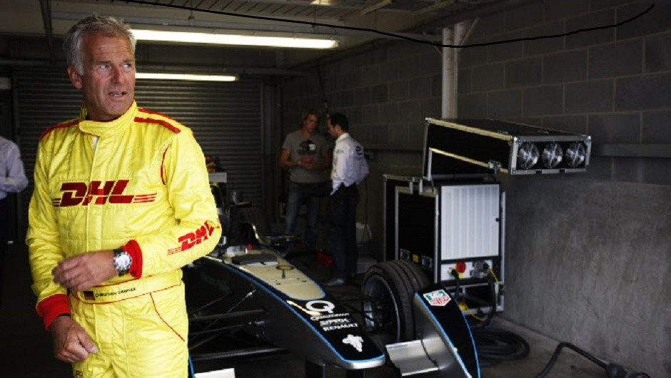 Christian Danner in the garage with the Spark-Renault SRT_01E