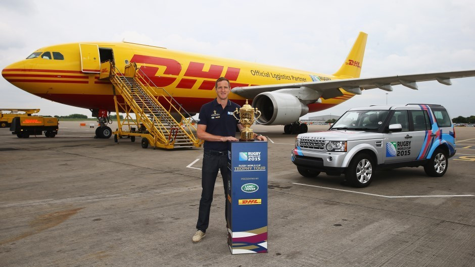 English Rugby Legend Will Greenwood poses with the Cup