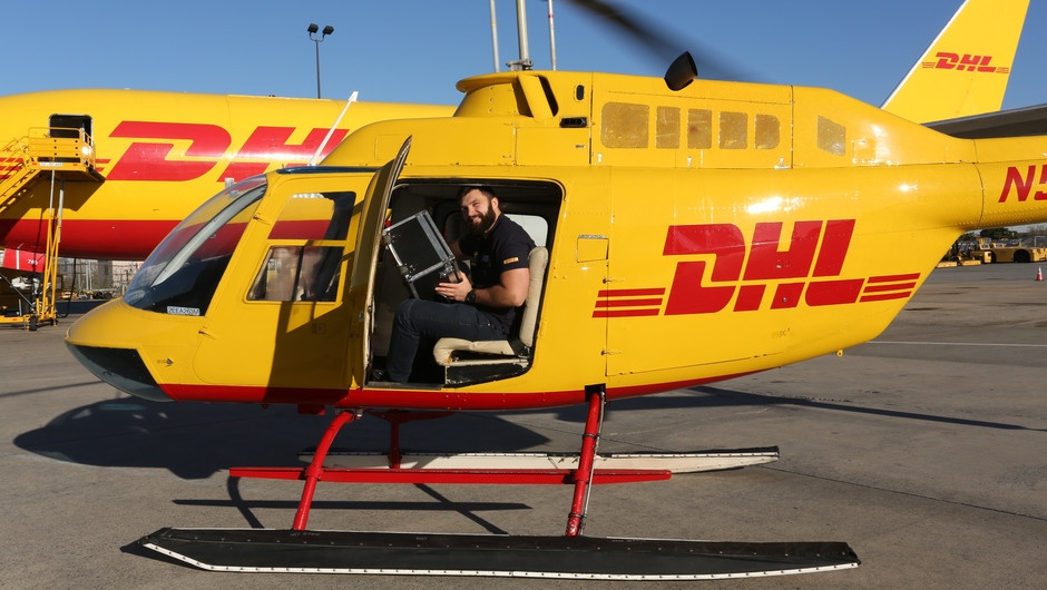 Best way to get around NYC with precious cargo? A DHL helicopter!