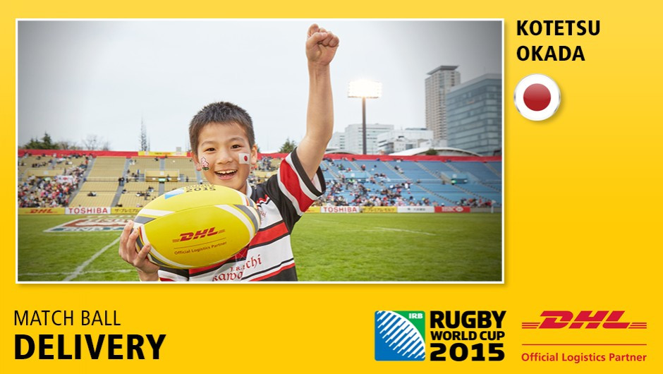 Match ball delivery smiles at RWC 2015