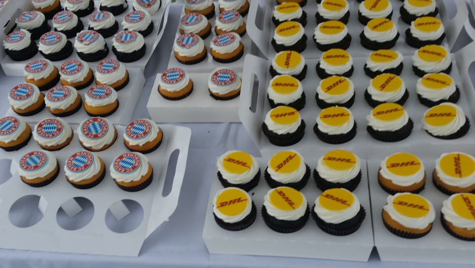 These DHL and FCB cupcakes didn't last long at the fan event!