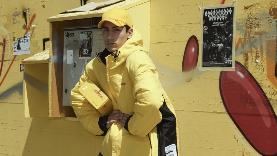 germ shelter Baffle Vetements and DHL reveal capsule collection for Spring/Summer 2018