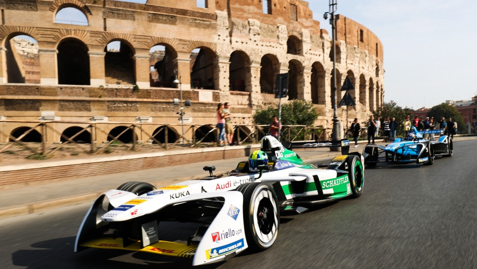 Rome ePrix: Entrance of the ABB FIA Formula E gladiators