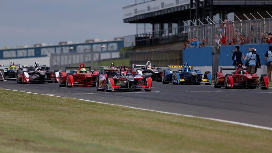 Ten teams line up on the grid