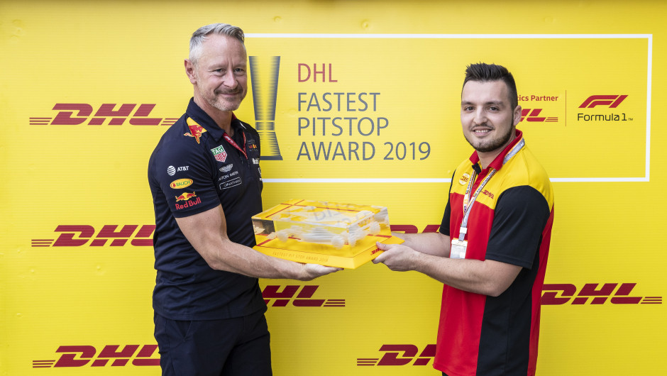 Red Bull Racing wins the DHL Fastest Pit Stop Award 2019