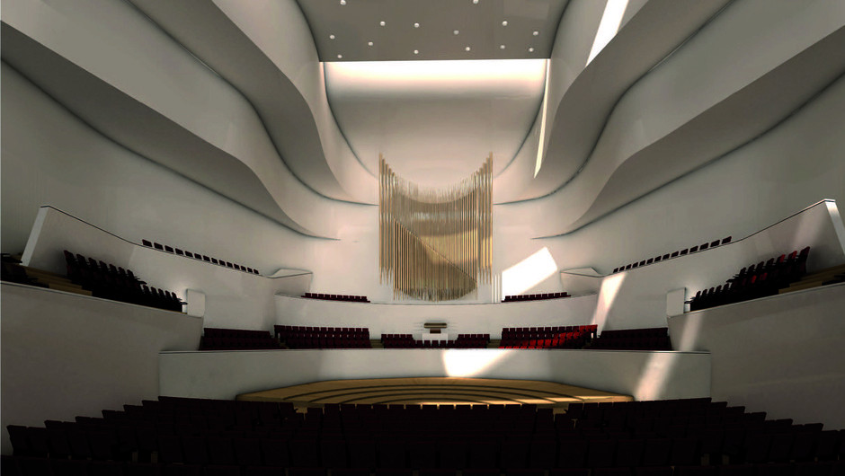 The core of the concert hall design by François Valentiny