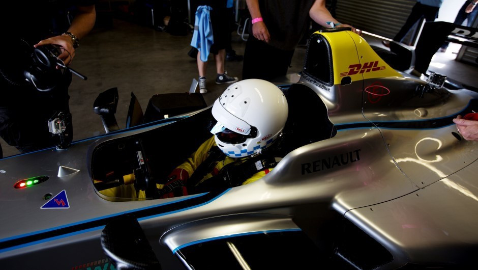 Christian Danner in the Spark-Renault SRT_01E cockpit