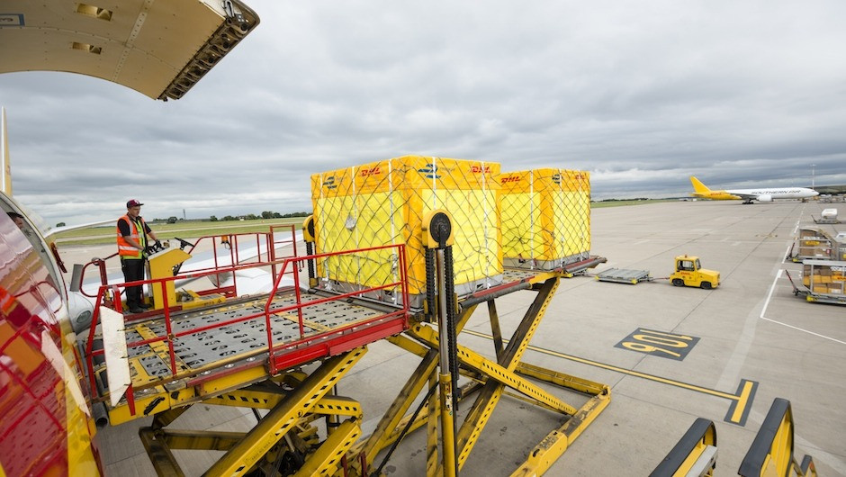 Loading the planes is massive undertaking