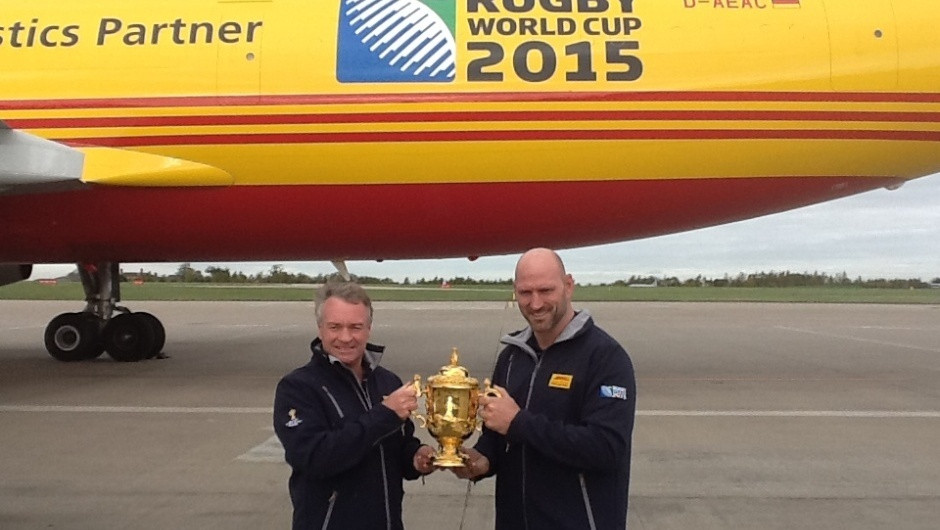 England's Lawrence Dallaglio met me at the DHL gateway at East Midlands airport