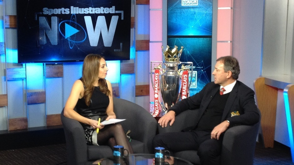 In New York Bryan Robson gives an interview for Sports Illustrated