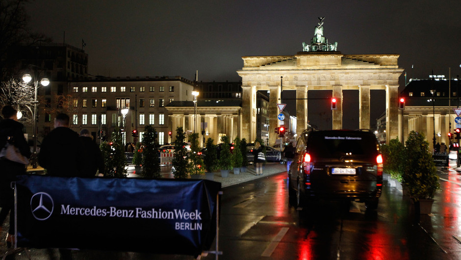 The official MBFW tent, in the shadows of the Brandenburg Gate (c) Getty Images