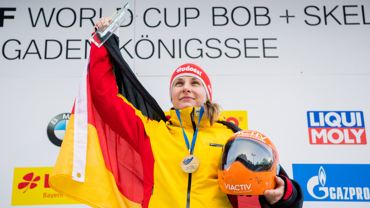Lokalmatadorin Tina Hermann raste beim Weltcup am Königssee auf Platz eins – mit einem neuen Bahnrekord. (Foto: Viesturs Lacis)