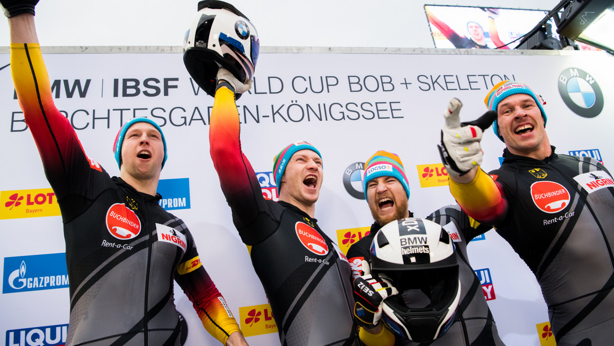 Da kommt Freude auf: Das 4er-Team von Francesco Friedrich holte sich in Königssee Platz eins. (Foto: Viesturs Lacis)