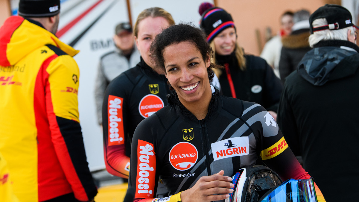 Glücklich über den zweiten Platz: Bobpilotin Mariama Jamanka fuhr in St. Moritz aufs Siegertreppchen. (Foto: Viesturs Lacis)