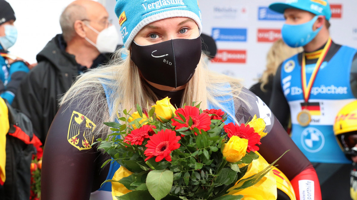Fulminantes Comeback nach der Babypause: Erst im Februar 2020 brachte Dajana Eitbegrer ihren Sohn auf die Welt. In Oberhof durfte die Thüringerin nun schon ihren ersten Weltcupsieg in der neuen Saison feiern. (Foto: Sandro Halank)