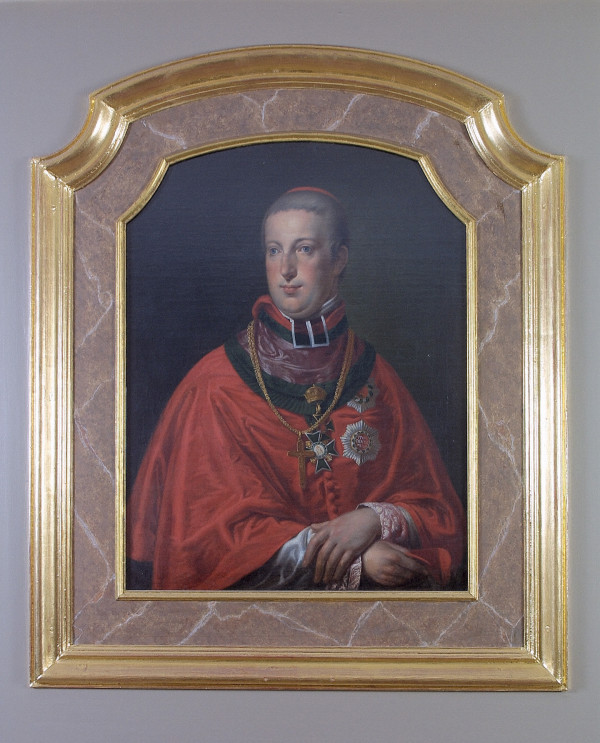 El archiduque Rodolfo (1788–1831), arzobispo de Olmütz, óleo anónimo, quizás de Johann Baptist von Lampi