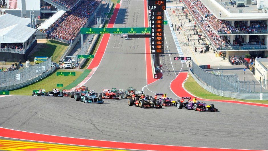 The start of the 2013 FORMULA 1 UNITED STATES GRAND PRIX. The start of the 2013 FORMULA 1 UNITED STATES GRAND PRIX.