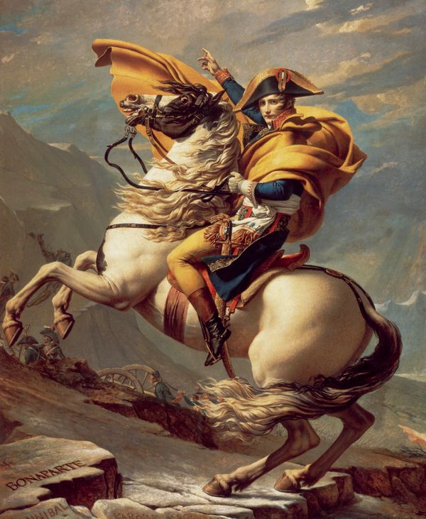 Napoleon Crossing the Alps by Jacques-Louis David (1800)