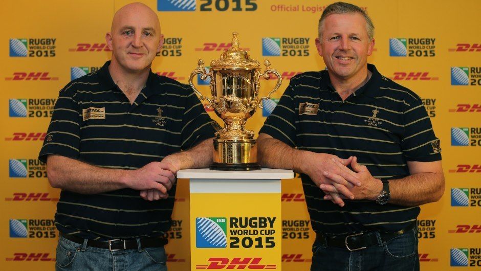 Sean Fitzpatrick & Keith Wood pose with the Webb Ellis Cup. Sean Fitzpatrick & Keith Wood pose with the Webb Ellis Cup.