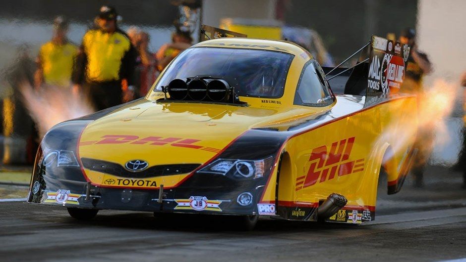 DHL Toyota Camry nitro-fueled Funny Car