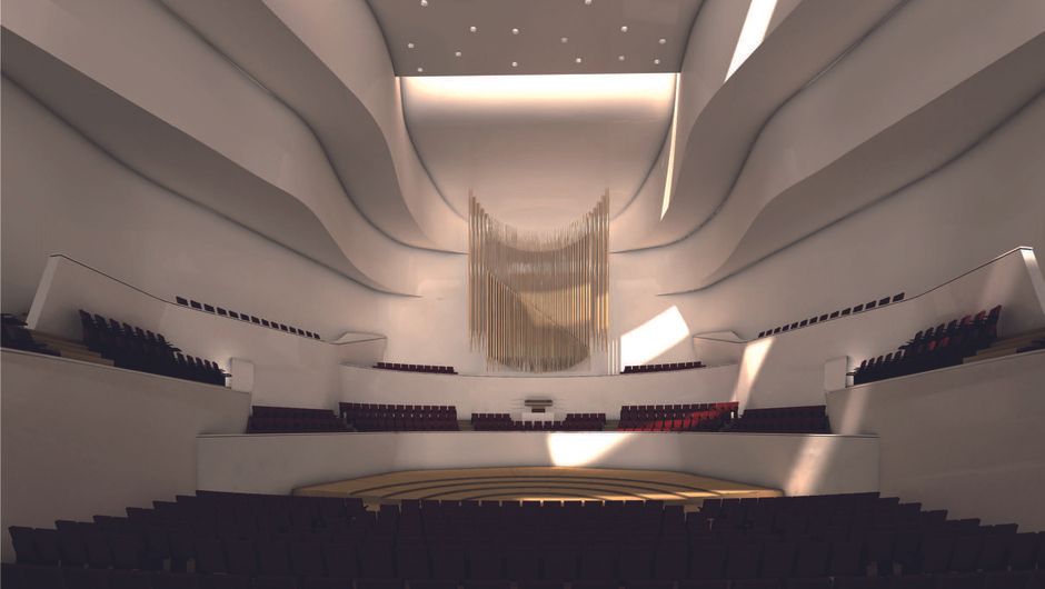 The core of the concert hall design by François Valentiny