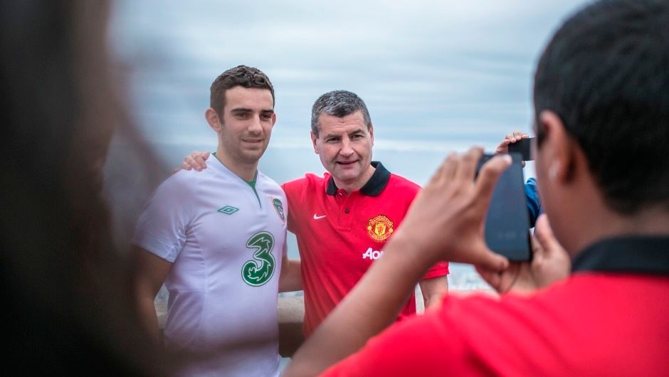 A first of many photos with United fans
