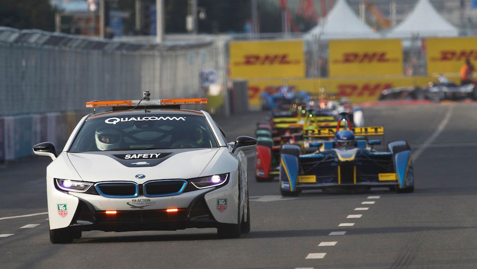 The safety car appeared early as a few teams encountered problems at the start The safety car appeared early as a few teams encountered problems at the start