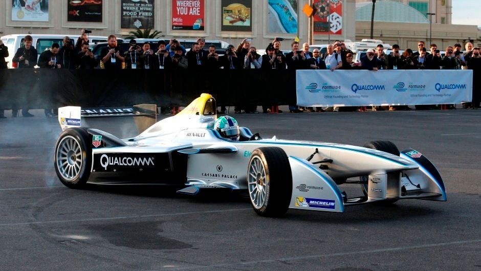Former F1 driver Lucas di Grassi works the crowd