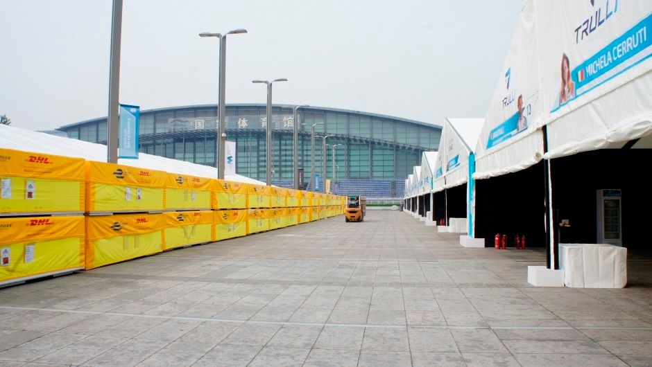 On arrival each piece is taken right to the team garage