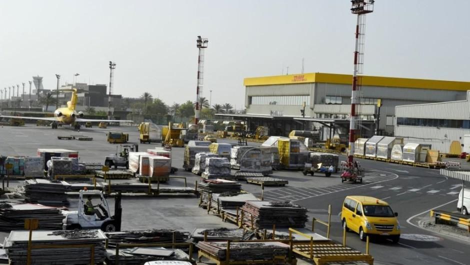 A DHL airport depot where F1 boards for the next  circuit