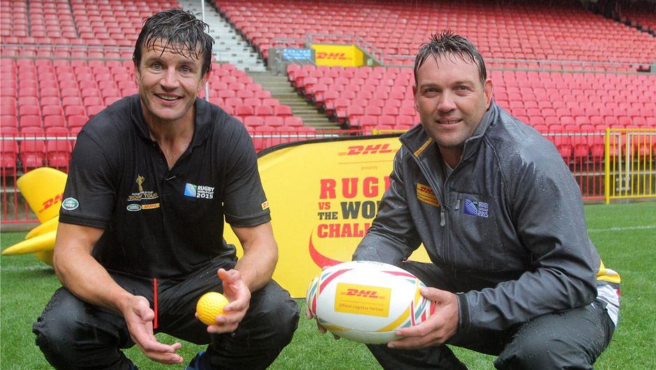 Corry (left) and Kallis - wet but smiling!