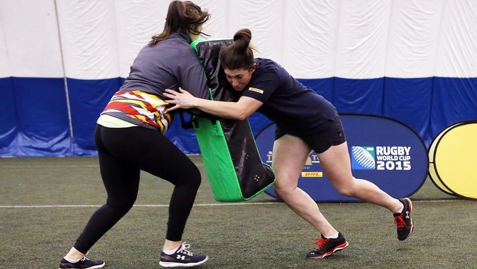 Challenge two: a race between tackling dummies